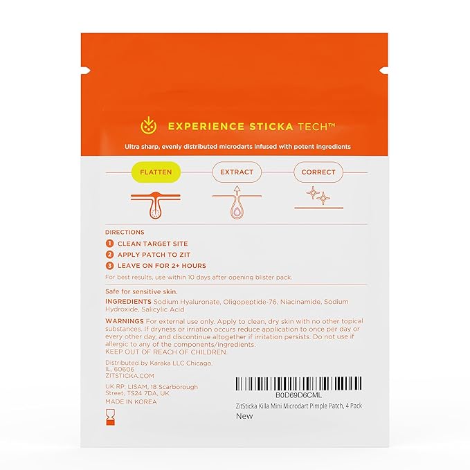 ZitSticka Killa Mini Acne Patches for Face - World's Most Potent Pimple Patch with Fast-Acting Microdarts - Starts Working within 2 Hours for Deep, Early-Stage Zits - 8 Count