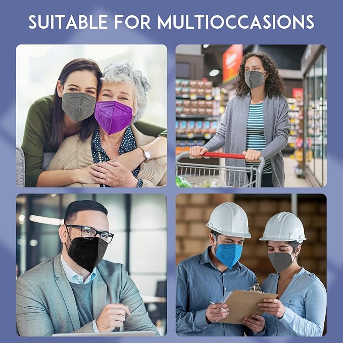 ChiSip Disposable Face Masks, 5 Layer Breathable Masks for Adult, Men, Women