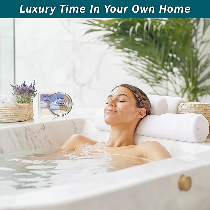 Bath Spa Gift Sets - Luxury Basket With Ocean & Coconut - Spa Kit Includes Wash, Bubble Bath, Lotion, Bath Salts, Body Scrub, Shower Puff, Bathbombs, Soap and Towel