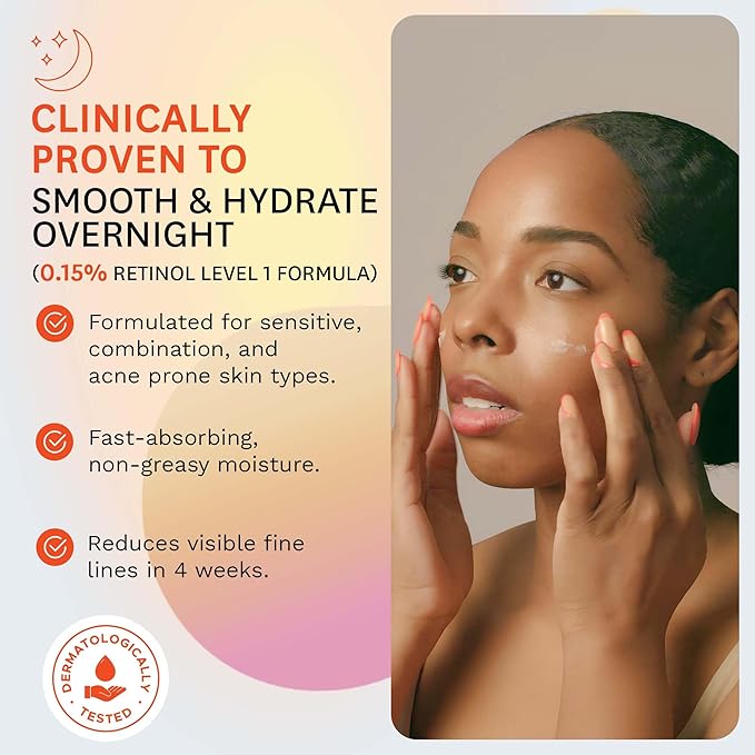 Fig.1 Retinol Night Cream | Face Hydrating Moisturizer With Retinol & Squalane | Night Cream For Women With Sensitive Skin | Dermatologist Tested Wrinkle Reduction | 50ml / 1.7 fl oz