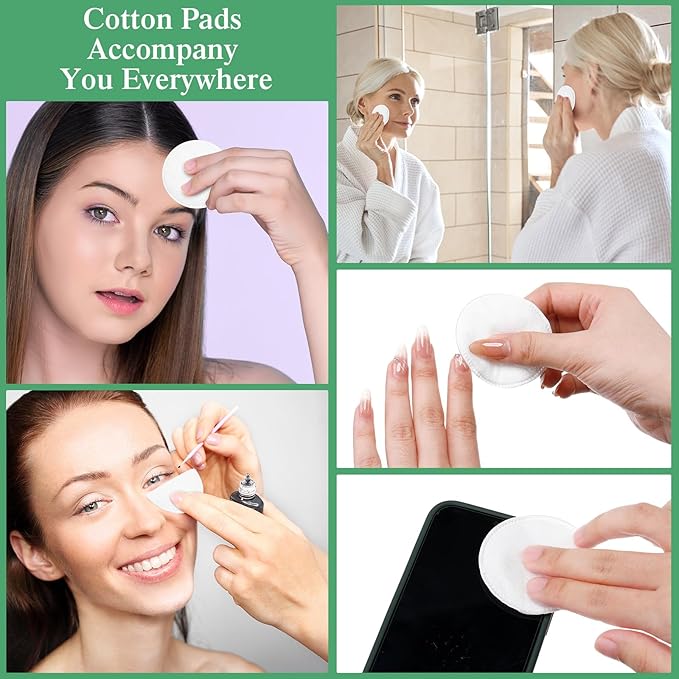 Maxcheck 2500 Pcs Cotton Rounds Bulk Exfoliating Rounds Cotton Rounds for Face Makeup Remover Pads Cotton Facial Pads Cotton Pads for Face Cotton Pads for Makeup Removal Toner Pads
