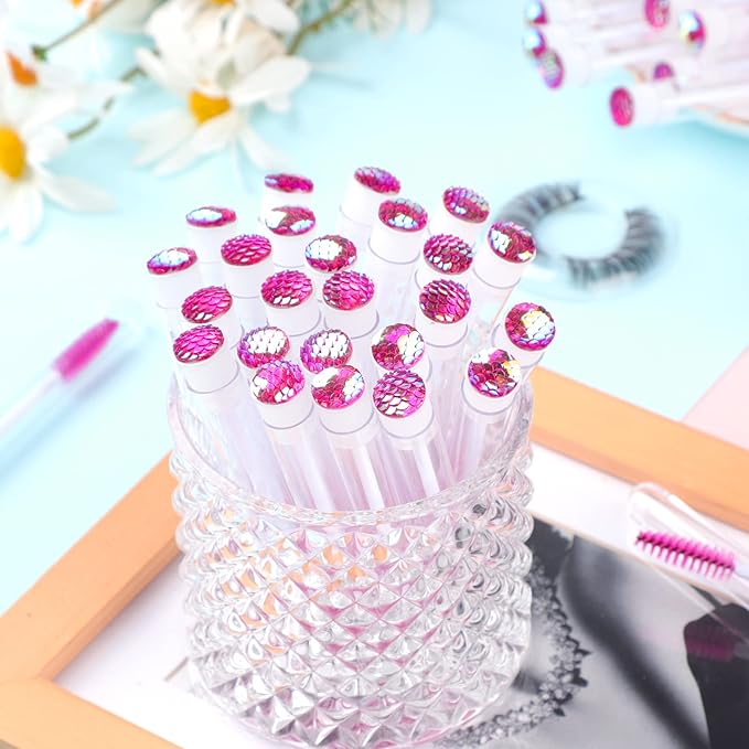 20pcs Lash brush tube Mascara spoolie Lash tubes Mascara wand tube Makeup diamond brushscale d pink