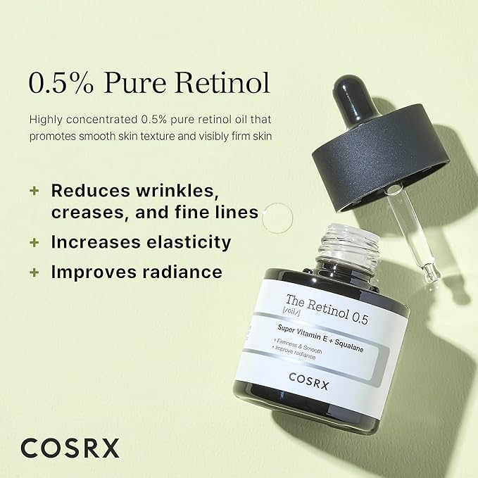 COSRX Skin Cycling Routine - Snail Mucin 96% Essence + Retinol 0.5 Oil, Recovery Set for Face and Neck, Fine Lines Spot Treatment, Repair Oil for Face