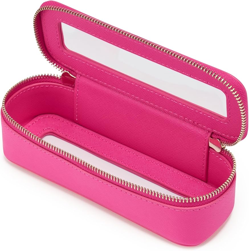 Popvibe Clear Makeup Bag Travel Cosmetic Case Transparent Toiletry Bag with Zipper, Portable Make Up Organizer Traveling Compact Car Bag for Essentials