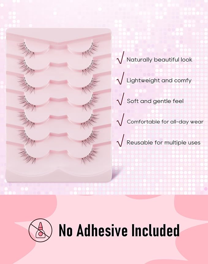Half Lashes Natural Half Eyelashes Wispy Corner End Lashes HE-25