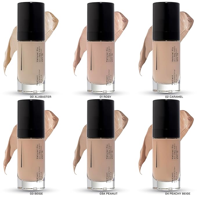 Radiant Professional Natural Fix All Day Matte Cream Foundation - Long Wear High Coverage Face Makeup Foundation With SPF 15 - Oil Free Matte Finish - For All Skin Types-1.01 oz. (04 Peachy Beige)