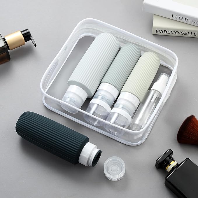 16 Pack Travel Bottles for Toiletries, Large 6oz Silicone Travel Containers, Leak Proof Refillable Liquid Shampoo And Conditioner Travel Essentials