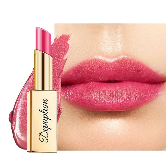 Red Pink Lipstick Moisturizing for Women Shimmer Tinted Lip Balm Hydrating Nourishing Rasberry Lip Gloss Vegan& Cruelty Free Lip Makeup, ZG116 Crystal