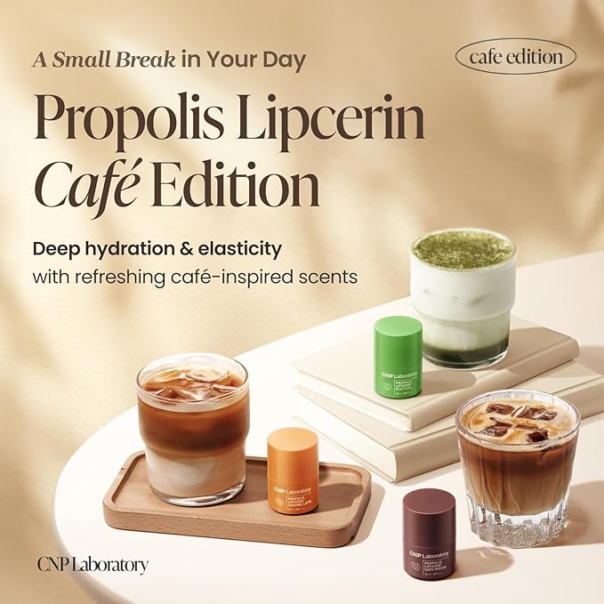 CNP Café Lip Butter - Propolis Lipcerin™ 06 Caramel Latte, Hydrating Overnight Manuka Lip Balm & Mask, 12hr Long-lasting Moisture, Korean Skin Care, 0.5 fl.oz.