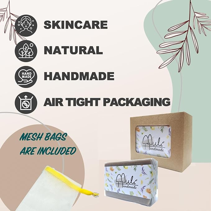 Natural Handemade Bar Soap for Men and Women with Essential oils, Scented Bar Soaps for Bath, Fragrance Regular Use Gift Set (Pack of 1) Dead Sea Mud