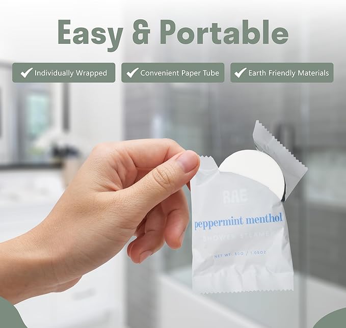 Relax Away Minty Shower Steamers 6 Pack - Menthol Infused Aromatherapy - Refreshing Orange, Eucalyptus, Lavender, Peppermint, Grapefruit, Spearmint - Relieve Stress & Soothe Sinuses