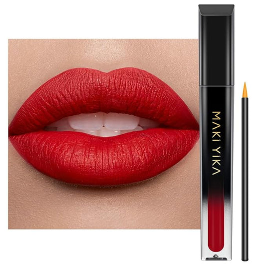 MAKI YIKA Red Lipstick for Women Color Stay Long Lasting Lipsticks, No Smudge Matte Liquid Lipstick Transferproof Cruelty-Free Lip Color |Ruby Red