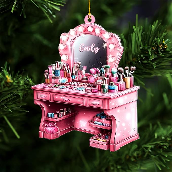 Personalized Makeup Tools Ornament β Custom Beauty Christmas Tree Decoration, Holiday Keepsake Gift for Makeup Artists, Cosmetologists, Beauty Lovers, Salon Owners, Families and Coworkers (MKH6)