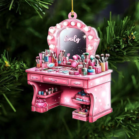 Personalized Makeup Tools Ornament – Custom Beauty Christmas Tree Decoration, Holiday Keepsake Gift for Makeup Artists, Cosmetologists, Beauty Lovers, Salon Owners, Families and Coworkers (MKH6)