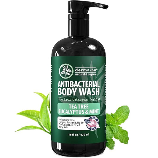 Therapeutic Soap - Antibacterial And Tea Tree Body Wash For Jock Itch, Athletes Foot, Eczema And Back Acne - Anti Bacterial Body Soap For Men And Women Safe For All Skin Types - 16 Oz