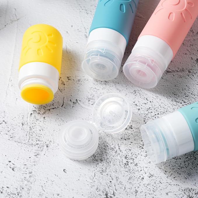 18 Pack travel Bottles for Toiletries, TSA Approved Silicone Travel Containers Leak Proof Refillable Travel Accessories for Shampoo Conditioner Lotion Body Wash(Multicolored B)