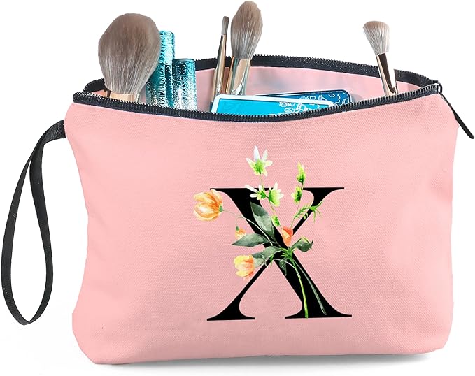 Happy Birthday Friendship Bridesmaid Team Gifts for Employees Women Mom Aunt Daughter Teenage Girl Personalized Make up Cosmetic Bag Travel with Mirror Mothers Day Christmas Graduation X