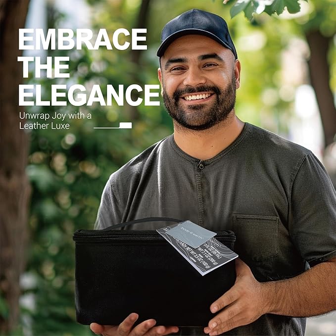 Body & Earth Gift Baskets For Men 8Pcs Full Size Toiletries Travel Bag With Leathers Scent Birthday Christmas Gifts From Wife Daughter Son For Husband Dad