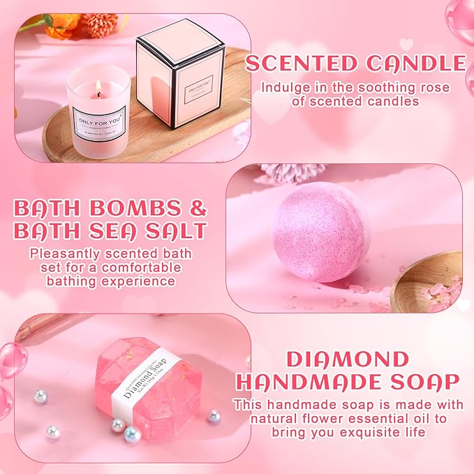 Nuogo 13 Pcs Birthday Gifts for Women Mothers Day Gifts Spa Basket Set for Women Mirrors Socks Steamers Jewelry Case Bath Robe Mom nurse Girlfriend Wife