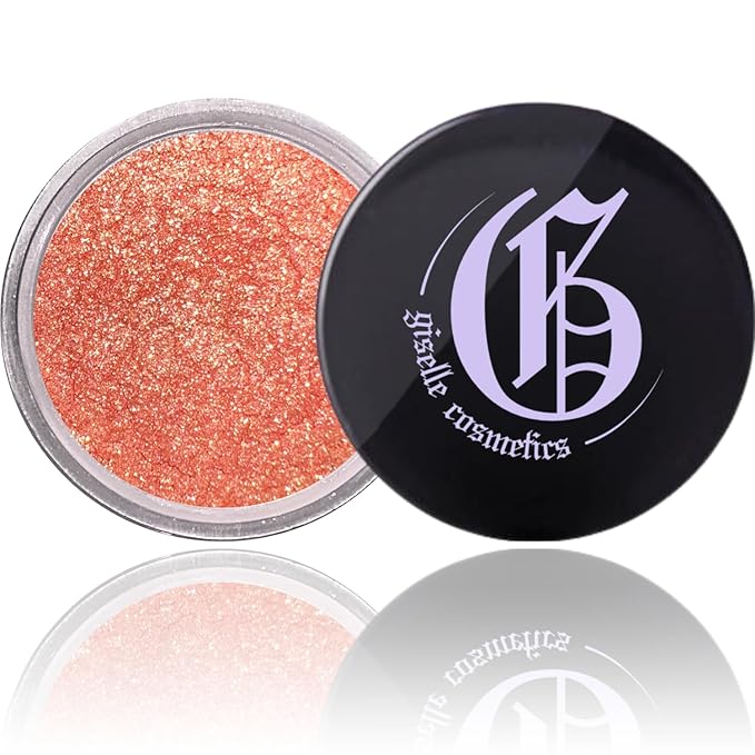 Orange Diamond Loose Powder Organic Mineral Eyeshadow - Non-Toxic, Talc-Free Makeup Kit with Copper, Bronze, Gold Shimmer & Light Orange Tones - Loose Pigment & Glitter Eyeshadow