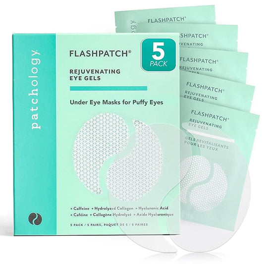 Patchology Under Eye Gel Patches โ Natural Eye Masks for Puffy Eyes, Dark Circles & Eye Bags, Soothing Skincare Treatment for All Skin Types, Beauty & Personal Care Essentials (5 Pairs)