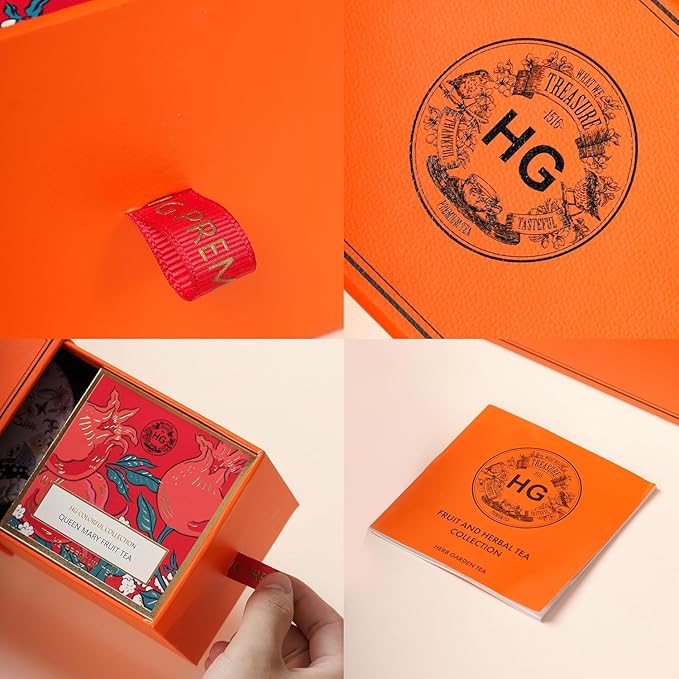 Herb Garden Tea Gift Set – 12 Flavor Fruit & Herbal Tea Sampler | 24 Premium Tea Bags + Crystal Rock Sugar | Caffeine-Free Wellness Blends for Immune Support & Cold Relief | Holiday Gift for Women, Friends, Parents