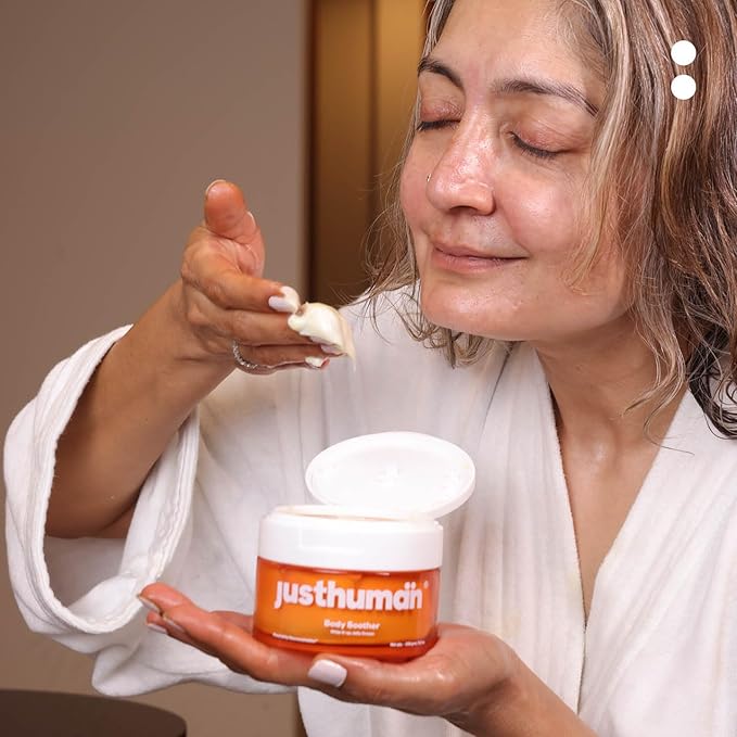 JustHuman Whip-it-up Jelly Cream - Deep Moisture Body Soother with Aloe Vera, Shea Butter, Centella Asiatica, Collagen & Vitamin E for Hydrated, Soft & Radiant Skin - 8.4 oz