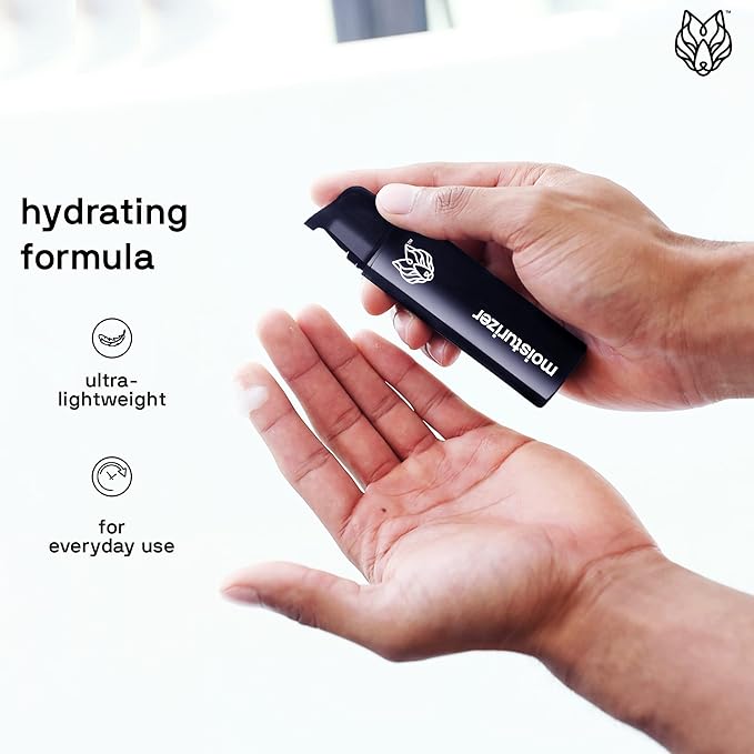 Black Wolf - Men’s Face Moisturizing Gel- 1.7 Fl Oz- Hyaluronic Acid and Aloe Vera Hydrate Your Skin and Leave It Feeling Smoother- Great for Oily Skin- Sulfate, & Cruelty Free, for Dry Skin