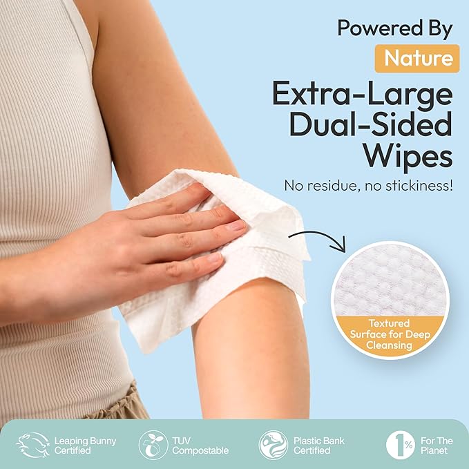 FOMIN Travel Deodorant Wipes - 50 Count - Glowing Coconut and Vanilla - pH Balanced, Hypoallergenic Mini Deodorant Wipes For Women and Men - Plastic-Free, Individually Wrapped Underarm & Body Wipes