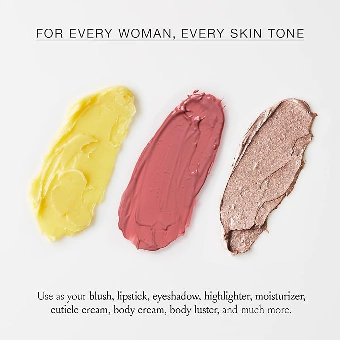 Boomstick Trio ® Rose Nude 3 Pack Cream Blush Makeup - Rose Nude Blush Stick, Highlighter Stick & Moisturizer for Cheeks, Eyes & Lips - Boom Sticks by Cindy Joseph for Older Women