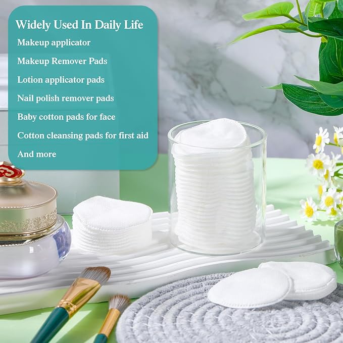 Maxcheck 2000 Pcs Cotton Rounds Bulk Exfoliating Rounds for Face Makeup Remover Cotton Facial Pads for Face Makeup Removal Toner Pads