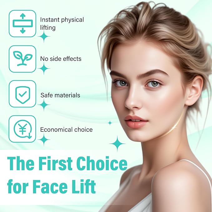 Face Lift Tape Invisible, Facelift Tape for Face, Neck Strips Lift Turkey Neck, Skin Lifting Tapes V Edge Patches for Wrinkle, Jowl, Eye, Double Chin, Loose Sagging Skin (1 Count (Pack of 280))