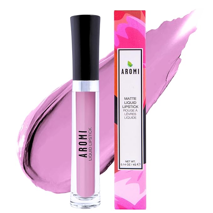 Aromi Matte Liquid Lipstick | Light, Baby Pink Lip Color with Blue Undertones, Long-lasting, Vegan, Cruelty-free, Smudge Proof, Waterproof (Ballet Slipper)