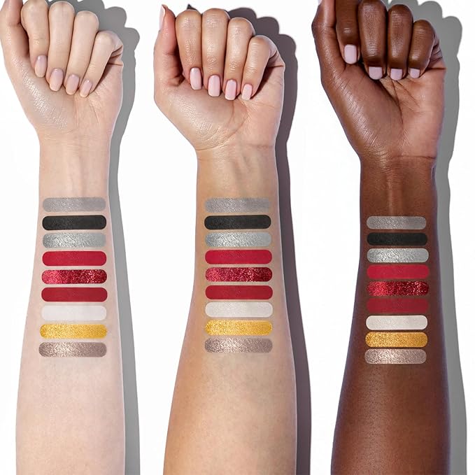 Black Red Eyeshadows Palette 9Color Pigmented Dark Red Black Grey Eye Shadows Long Lasting Eyeshadow Halloween Goth Eye Makeup-Black Red