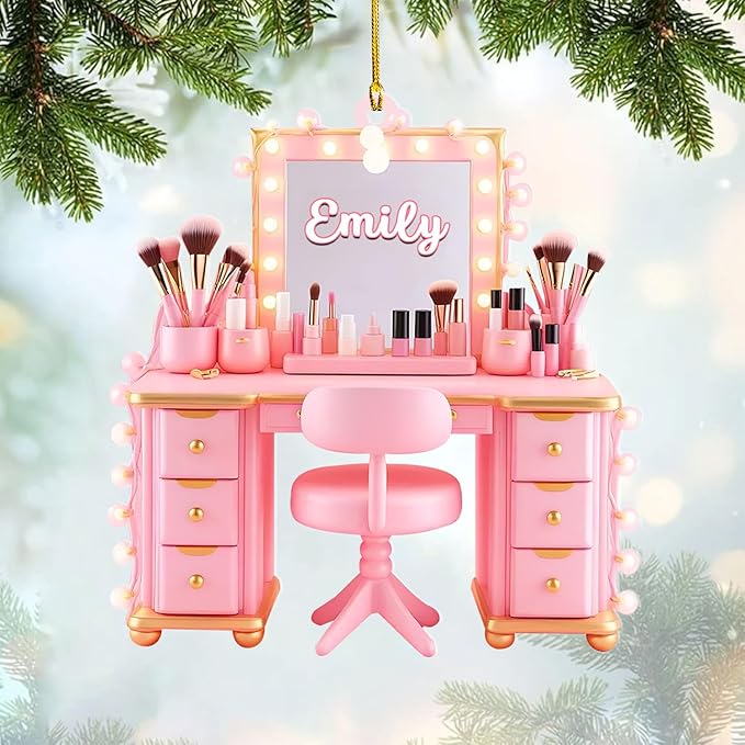Personalized Makeup Tools Ornament β Custom Beauty Christmas Tree Decoration, Holiday Keepsake Gift for Makeup Artists, Cosmetologists, Beauty Lovers, Salon Owners, Families and Coworkers (MKH8)
