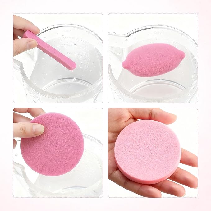 120 PCS-Compressed Facial Sponges,100% Natural Cellulose Face Sponge, Professional Cosmetic Spa Sponges for Daily Facial Cleansing,Exfoliating,Makeup Removal,Travel Skincare Essentials (Pink)