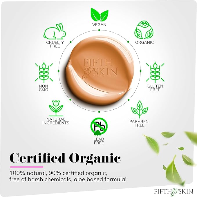 Fifth & Skin: Better’n Ur Skin Liquid Foundation (MEDIUM TAN) - Natural, Organic, Vegan, Cruelty-Free - Gluten-Free Beauty with Buildable Coverage and Palm-Free Luxury - 1 oz