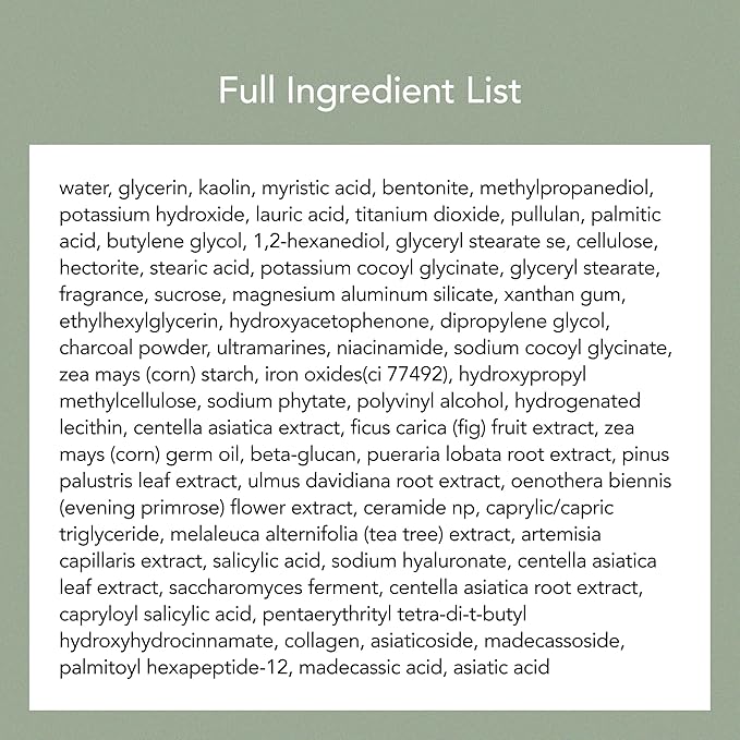 Whipped Charcoal Clay Face Wash for Blackheads and Pores - A Deep Cleansing Vegan Facial Cleanser and Exfoliating Korean Skincare Face Wash, Doubles as a Face Mask, 6.0 fl. oz