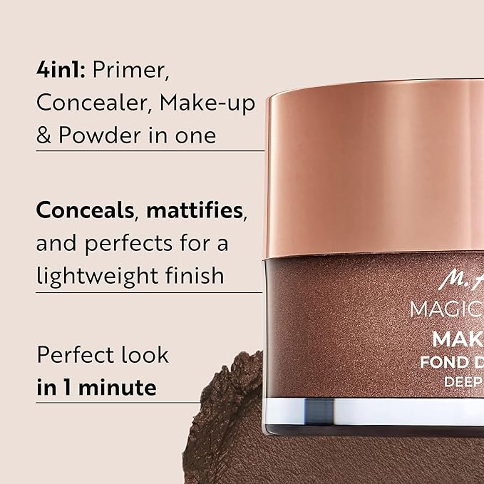 M. Asam Magic Finish Deep Teint Make-Up Mousse (1.01 Fl Oz) – 4in1 Primer, Foundation, Concealer & Powder With Buildable Coverage, Hides Redness And Dark Spots, Vegan, For Deeper Skin Tones