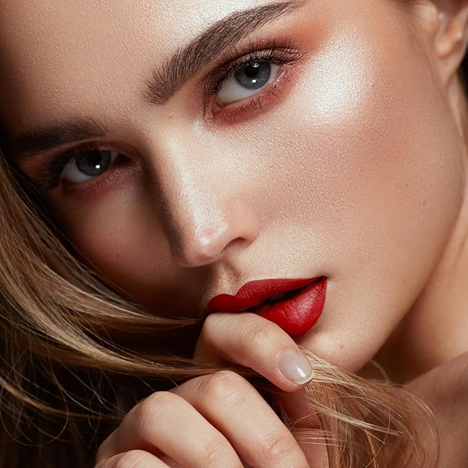 Deep Red Liquid Lipstick Matte Smudge Proof, Transfer Resistant Lip Color, Waterproof, Non-Transfer Formula (Bold Horizon)