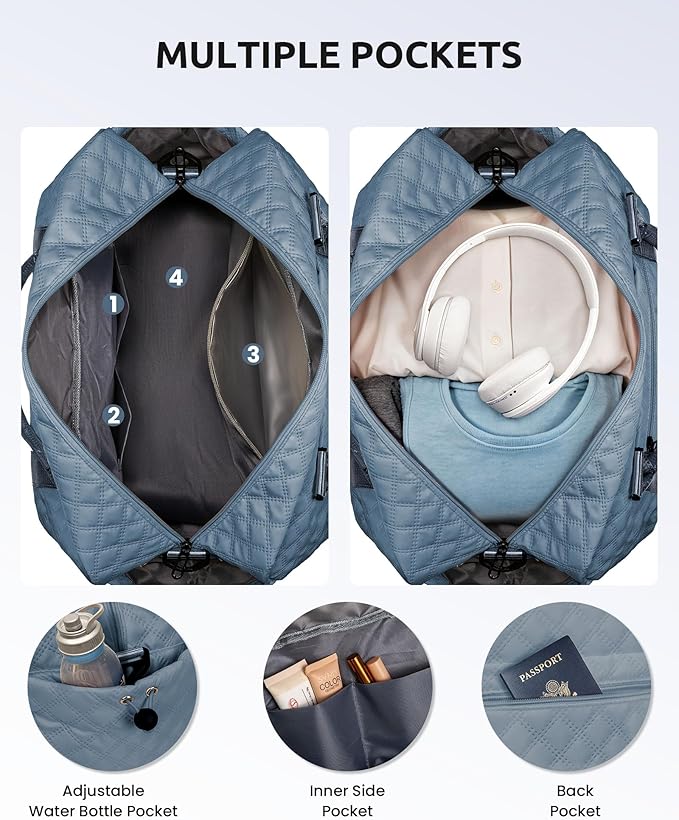 Personalized Gifts-Initial Overnight Bag with Shoe Compartment, Personalized Weekender Bag, Monogram Overnight Bag, Letter Travel Bag with Makeup Bag,Birthday Gift For Women Girl (Letter Q)