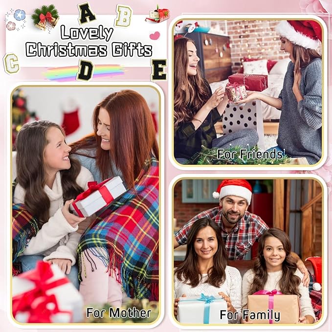 TOPEAST Personalized Birthday Gifts for Women, Preppy Patch Makeup Bag, Chenille Letter Pouch Cosmetic Bag, Travel Organizer, Birthday Gifts for Friends, Cute Stuff (Black L)