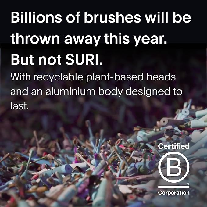 SURI 1.0 Sonic Electric Toothbrush with UV Cleaning Travel Case |1 Month+ Battery | Designed in California | Electric Toothbrush for Adults | Travel Toothbrushes | Tooth Brush | Black