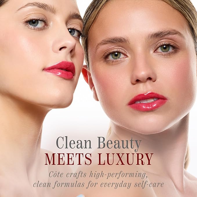 Côte Beauty's Tempted Peptide Lip Shine, Ultra Hydrating & Long-Lasting Warm Berry Plumping Lip Gloss for Women with Hyaluronic Acid, Shea Butter & Jojoba Oil, Vegan & Cruelty-Free, 0.12 Fl Oz