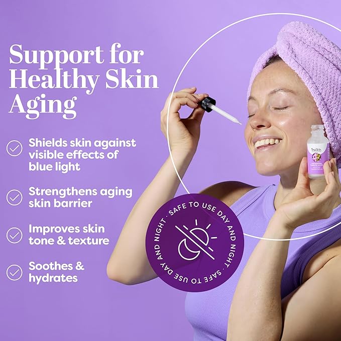 TruSkin Longevity Bakuchiol Serum – Rejuvenating Face Serum with Lingonberry Stem Cells & Snow Algae – Healthy Aging Gentle Retinol Alternative – Improves Appearance of Wrinkles, 1 fl oz