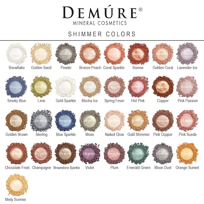 Demure Snowflake Loose Powder & Glitter Eyeshadow, Natural & Organic Eye Makeup