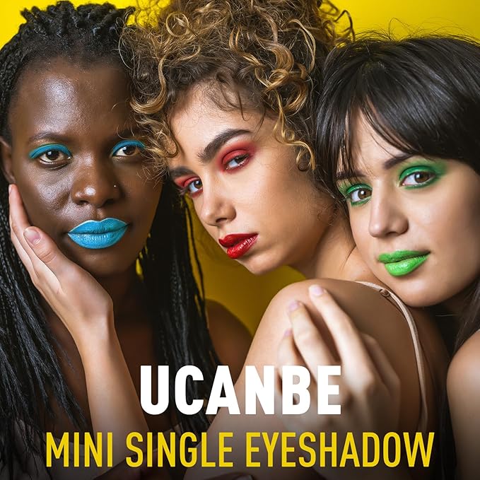 UCANBE Blue Spark Single Eyeshadow Palette, Highly Pigmented Shimmer Eye Shadow Powder, Professional Long-Lasting Waterproof Makeup Palette