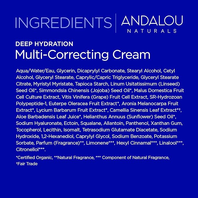 Andalou Naturals Deep Hydration, Multi-Correcting Cream, 1.7 fl oz (50 ml)