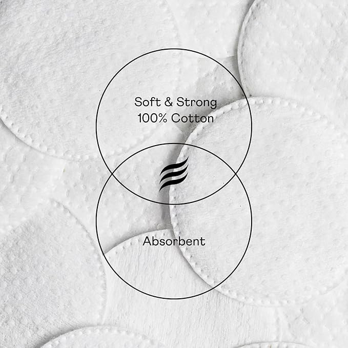 Swisspers Premium Exfoliating Cotton Rounds – 80 Count (Pack of 3) – 100% Pure Cotton, Dual-Sided Surface Pads for Gentle Exfoliation, Optimal Cleansing and Makeup Removal