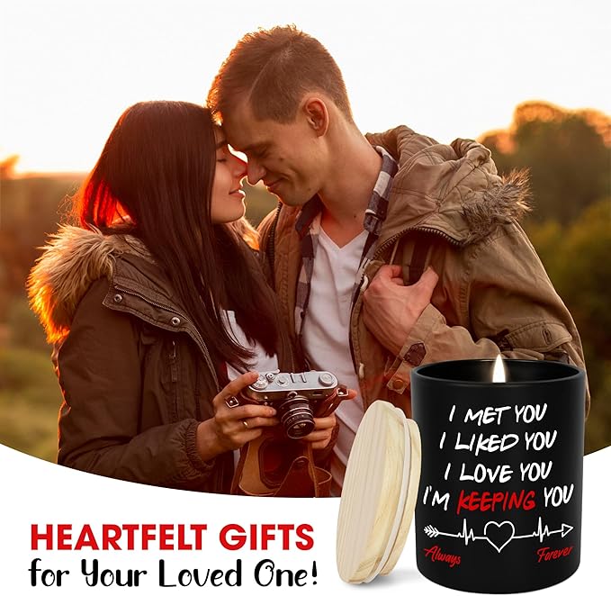 TEEZWONDER Christmas Anniversary Wedding Gifts for Women - Long Lasting Vanilla Lavender Candle 10 oz - Romantic Couple Gifts for Him Her, Gift for Boyfriend Girlfriend, Wife Husband Birthday Gift